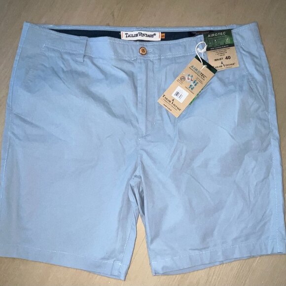 Tailor Vintage New Caanan Slim Fit‎ Light Blue Shorts sz 40 Inseam 9" - Picture 1 of 5